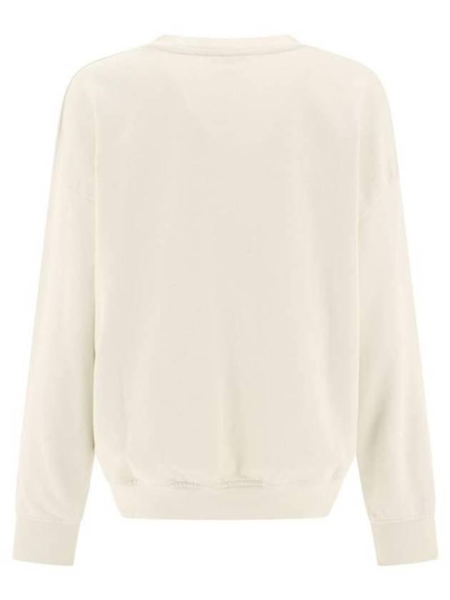 Logo Print Cotton Sweatshirt Beige - GANNI - BALAAN 3