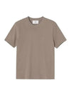 Tone On Tone Heart Logo Organic Cotton Short Sleeve T-Shirt Brown - AMI - BALAAN 2