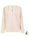 Women's FF Motif V-Neck Cardigan Beige - FENDI - BALAAN 2