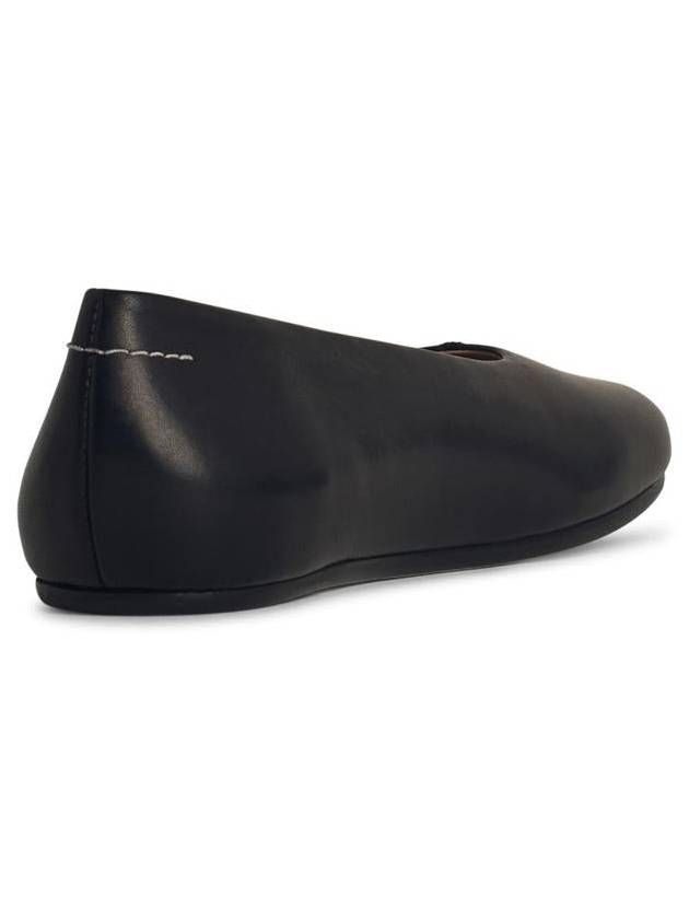 Mm6 Maison Margiela Black Leather Ballet Flats - MAISON MARGIELA - BALAAN 3