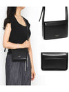 Embossed Logo Sling Small Calfskin Leather Shoulder Bag Black - JIL SANDER - BALAAN 5