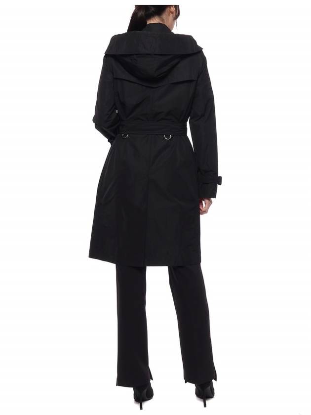 Detachable Hood Teffeta Kensington Trench Coat Black - BURBERRY - BALAAN 6