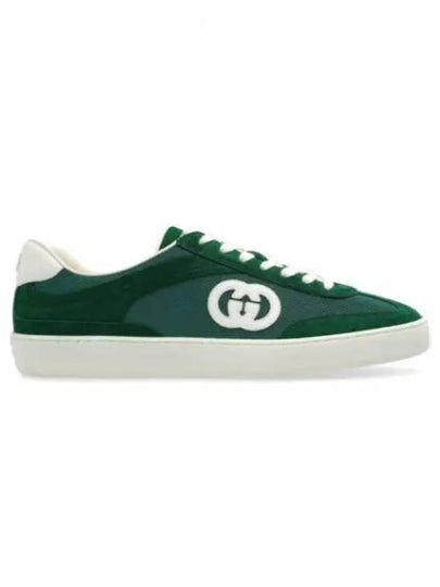 Interlocking G Suede Low Top Sneakers Green - GUCCI - BALAAN 2