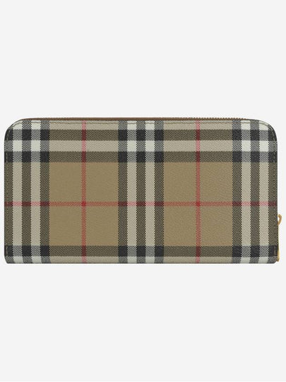 Check Leather Ziparound Long Wallet Beige - BURBERRY - BALAAN 2