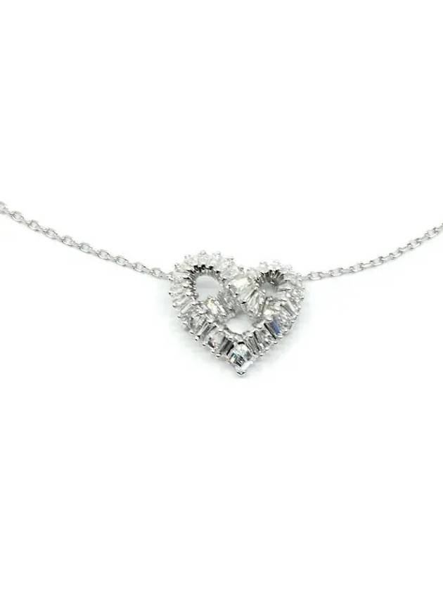 Matrix Heart Pendant Necklace Silver - SWAROVSKI - BALAAN 3