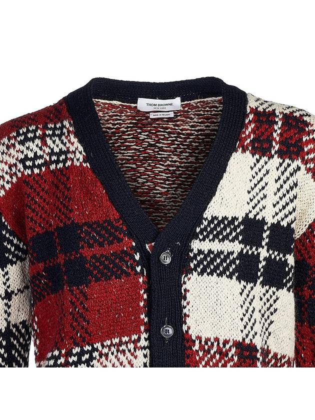 Donegal Tartan Check Cardigan - THOM BROWNE - BALAAN 5