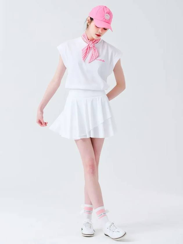 Cooling Double Layer Flare Skirt UPF50 WHITE - MONBIRDIE GOLF - BALAAN 9