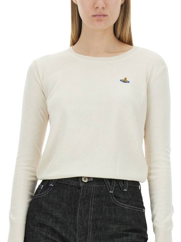 ORB Embroid Logo Knit Top Cream - VIVIENNE WESTWOOD - BALAAN 5