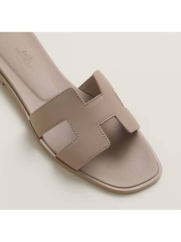 Oran Calfskin Sandals Beige - HERMES - BALAAN 3