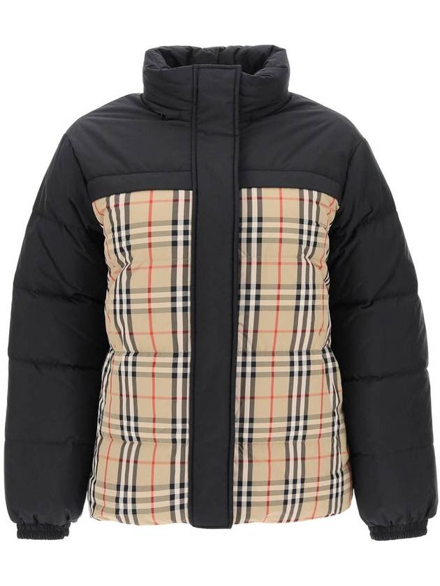 Check Reversible Down Padding Beige Black - BURBERRY - BALAAN 2