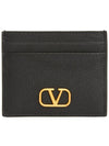 V Logo Signature Card Wallet Black - VALENTINO - BALAAN 2