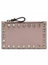 Rockstud Zipper Card Wallet Powder - VALENTINO - BALAAN 2