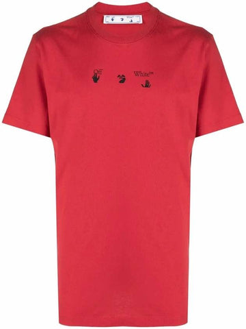 Marker Arrow Short Sleeve T-Shirt Red - OFF WHITE - BALAAN 1