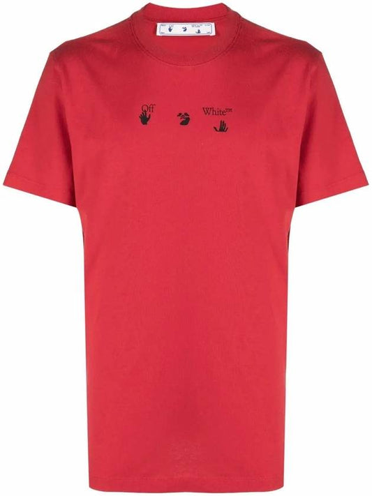 Marker Arrow Short Sleeve T-Shirt Red - OFF WHITE - BALAAN 1