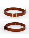 Metal Buckle Logo Leather Belt Brown - MIU MIU - BALAAN 3