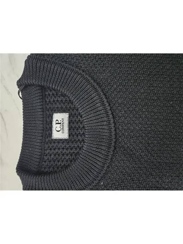 Re-Wool Lens Crewneck Knit Top Black - CP COMPANY - BALAAN 4