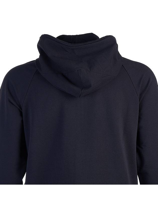 Metropolis Series Stretch Fleece Mixed Zip Up Hoodie Navy - CP COMPANY - BALAAN 8