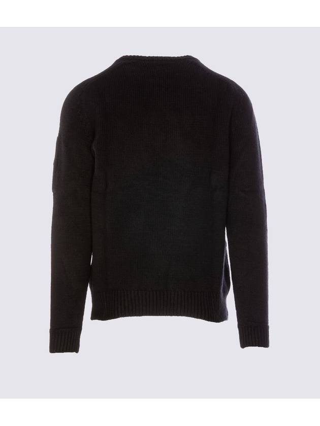 Lens Wappen Patch Knit Top Black - CP COMPANY - BALAAN 1