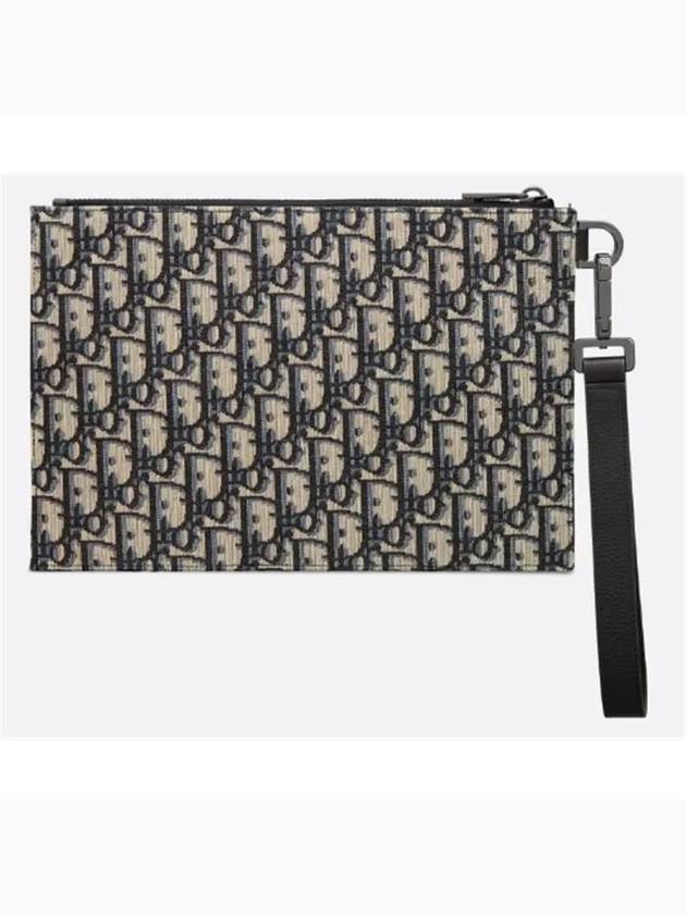 Strap Oblique Jacquard A5 Clutch Bag Beige - DIOR - BALAAN 3