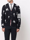 Sky Icon Merino Wool Cardigan Navy - THOM BROWNE - BALAAN 5