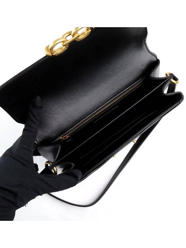 Le Maillon Smooth Leather Satchel Shoulder Bag Black - SAINT LAURENT - BALAAN 5