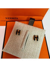 Mini Pop H Rose Gold Earrings Noir - HERMES - BALAAN 2