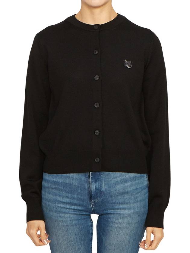 Bold Fox Head Patch Regular Cardigan Black - MAISON KITSUNE - BALAAN 2