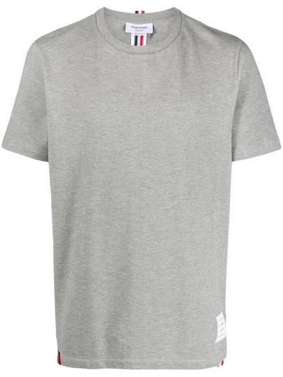 Men's Center Back Striped Short Sleeve T-Shirt Light Grey - THOM BROWNE - BALAAN 2