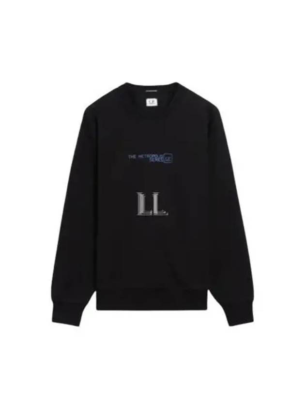 Stretch Fleece Crew Neck Sweatshirt Black - CP COMPANY - BALAAN 2