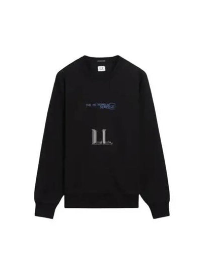 Stretch Fleece Crew Neck Sweatshirt Black - CP COMPANY - BALAAN 2