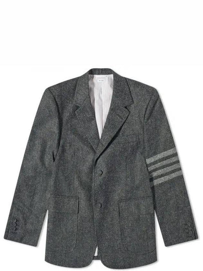 Donegal Tweed 4 Bar Single Breasted Blazer Jacket Grey - THOM BROWNE - BALAAN 2