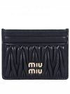 Matelasse Nappa Leather Card Wallet Black - MIU MIU - BALAAN 2