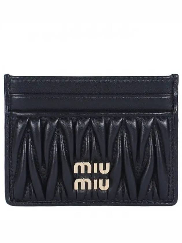 Matelasse Nappa Leather Card Wallet Black - MIU MIU - BALAAN 2