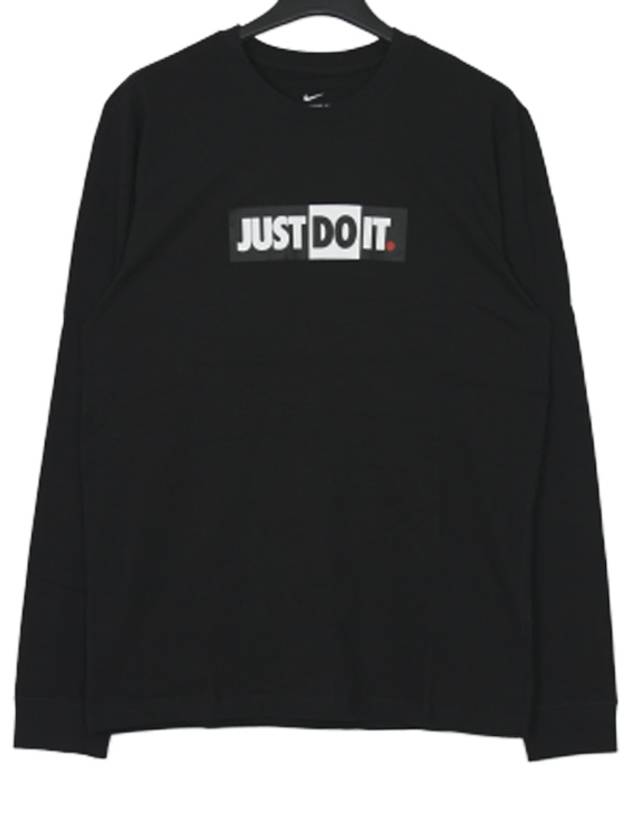 JDI Logo Round Neck Cotton Long Sleeve T-Shirt Black - NIKE - BALAAN 2