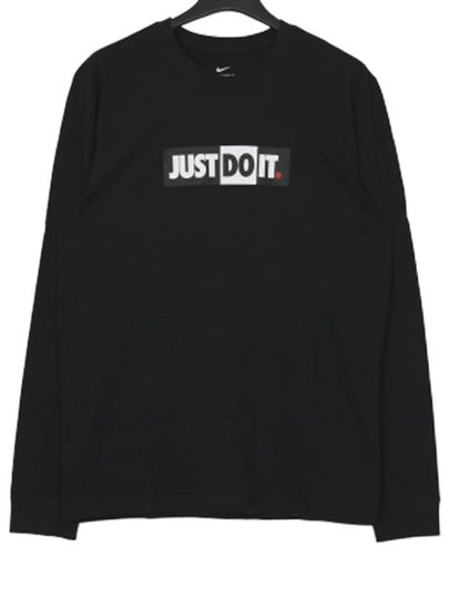 JDI Logo Round Neck Cotton Long Sleeve T-Shirt Black - NIKE - BALAAN 2