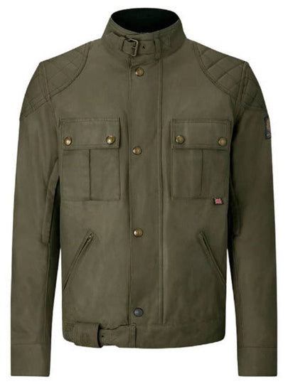 Brooklands Motorcycle Jacket Oligr Green - BELSTAFF - BALAAN 2