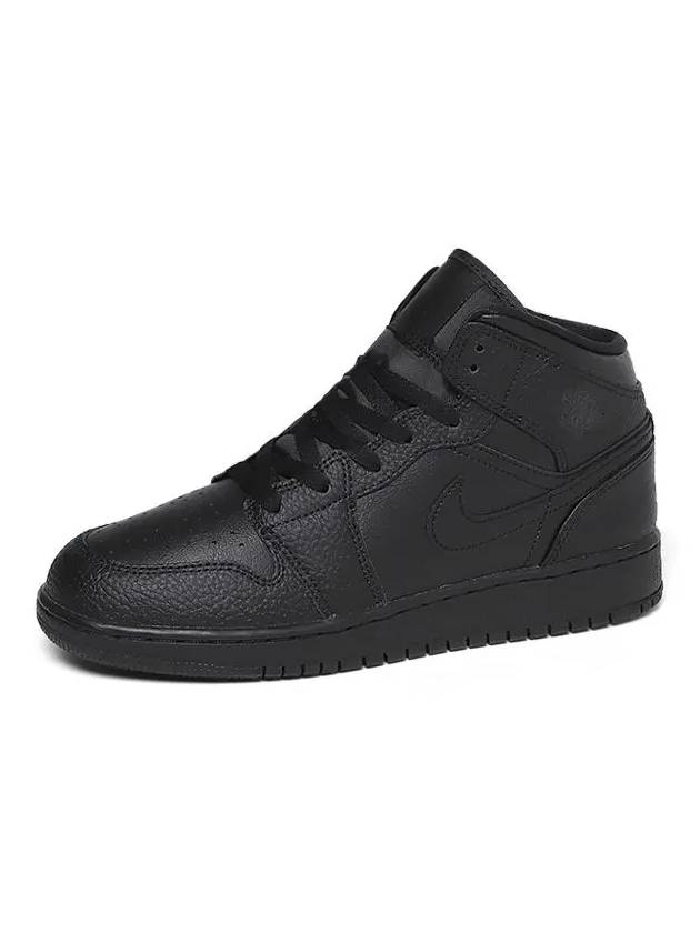 Kids Adult Sneakers Air Jordan 1 Mid Triple Black 554725 091 - NIKE - BALAAN 4