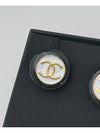 CC Logo Earrings White Black - CHANEL - BALAAN 4