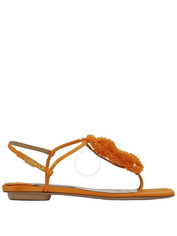 Aquazzura Ladies Mango Chain Of Love Flat Sandals, Brand Size 37 ( US Size 7 ) - AQUAZZURA - BALAAN 1