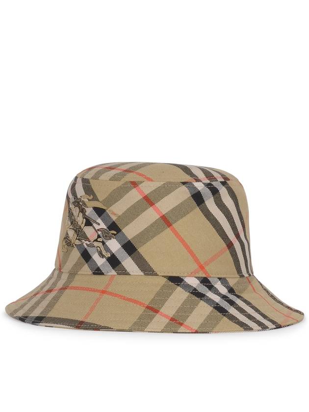 Check Cotton Blend Bucket Hat Beige - BURBERRY - BALAAN 4