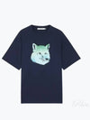 Vibrant Fox Head Easy Short Sleeve T-Shirt Navy - MAISON KITSUNE - BALAAN 2