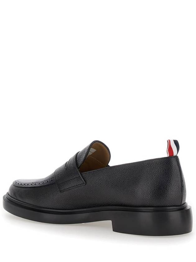 Pebble Grain Rubber Sole Penny Loafer Black - THOM BROWNE - BALAAN 4