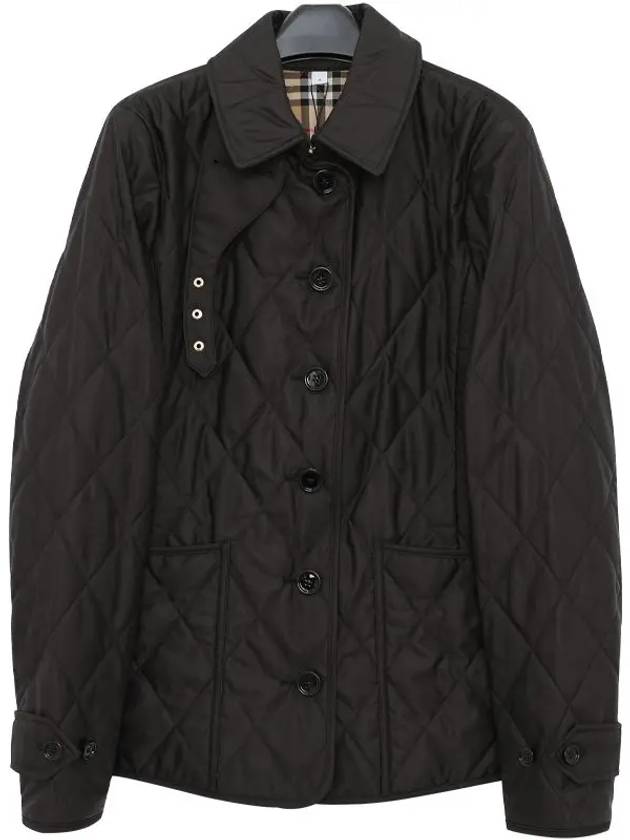 Diamond Quilted Thermoregulated Jacket Black - BURBERRY - BALAAN 4