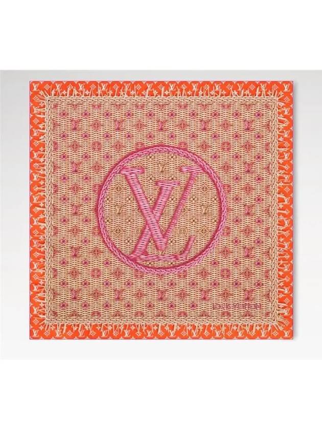 Monogram Rattan Square 90 Scarf Orange - LOUIS VUITTON - BALAAN 1