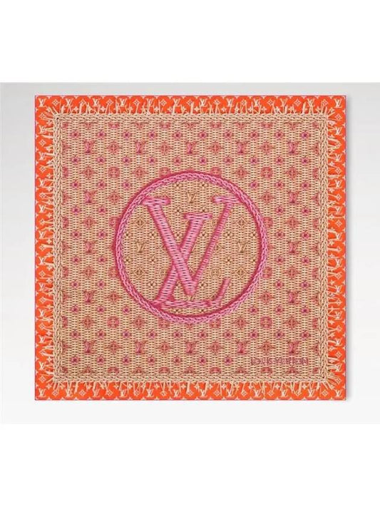 Monogram Rattan Square 90 Scarf Orange - LOUIS VUITTON - BALAAN 1