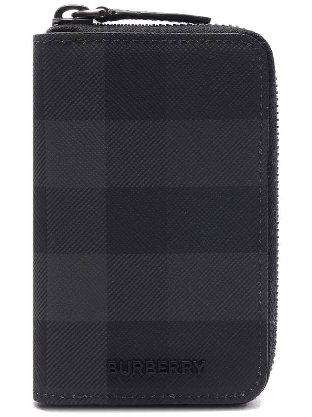 Check Zip Card Case Grey - BURBERRY - BALAAN 3