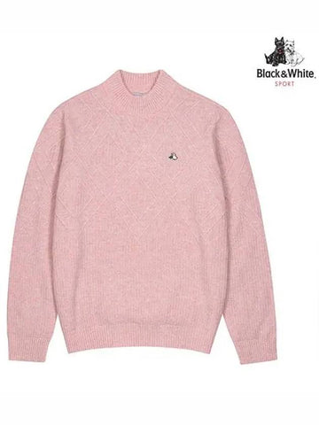 Men s Fisherman Organization Semi High Neck Sweater 2634GXKW PINK - BLACK&WHITE - BALAAN 1