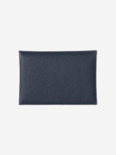 Calvi Duo Compact Card Wallet Navy - HERMES - BALAAN 1