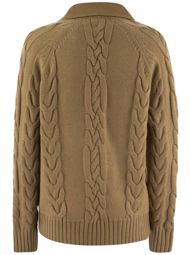 Micio Double-Breasted Long-Sleeve Cardigan Camel - MAX MARA - BALAAN 3