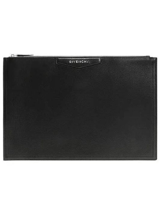 Antigona Large Leather Clutch Bag Black - GIVENCHY - BALAAN 2